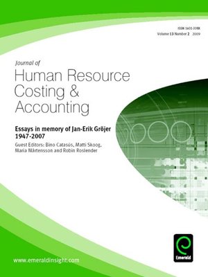cover image of Journal of Human Resource Costing & Accounting, Volume 13, Issue 2
